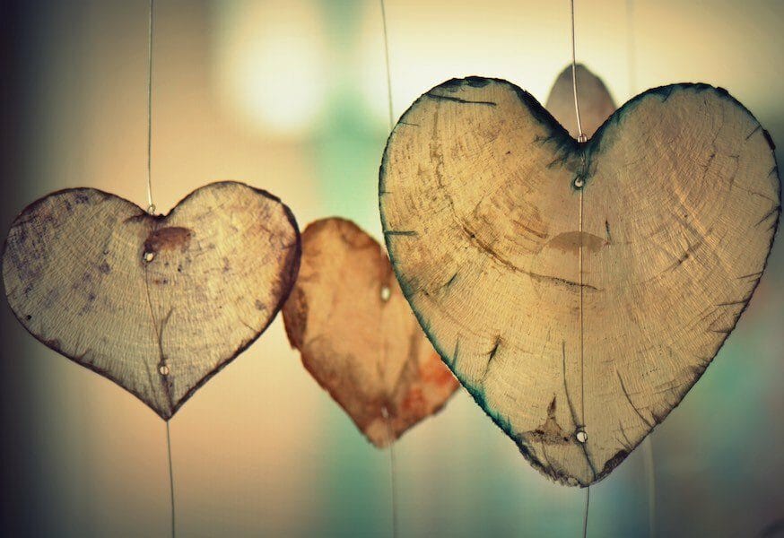 Foto corazones madera